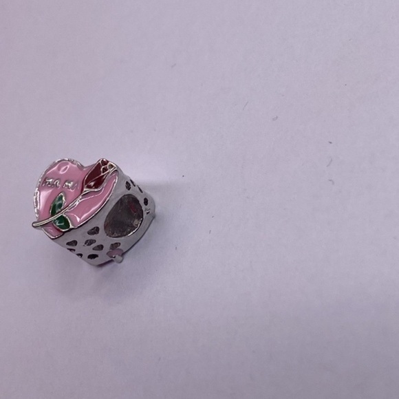 925 Silver Charm Spacer European Bead DIY Ma Ma Heart Rose Design - Picture 6 of 6